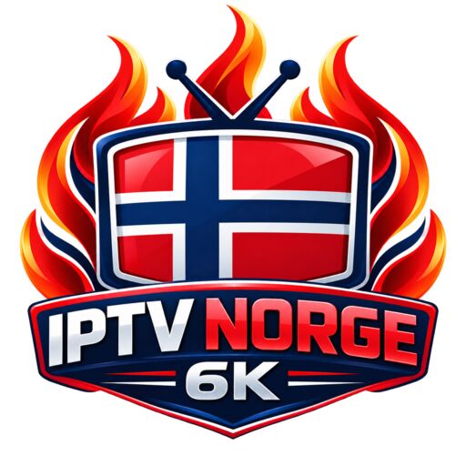 Flammende norsk TV-symbol — IPTV Norge 6K logo